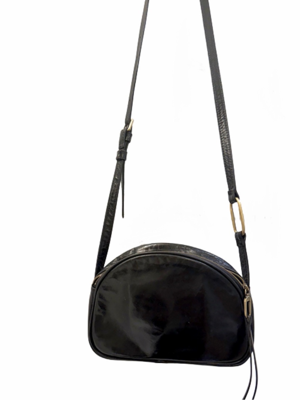 HOBO 100% Leather Crossbody Bag - Black Leather & Gold hardware